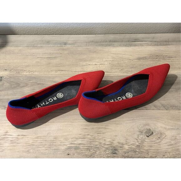 Rothy’s The Point Pillow Like Insoles Chili Red Flats Women’s Size 6 - Picture 3 of 9